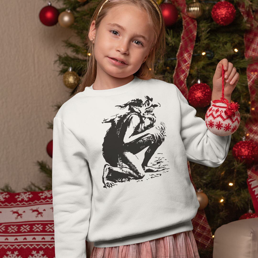 選べる5カラー スウェット トレーナー キッズ 男女兼用 男の子 女の子 ユニセックス unisex 長袖 デザイン リブ ホワイト ブラック 白 黒 グレー ネイビー ベージュ 110 130 150 trainer sweat 017478 リアル　ピエロ　ホラー 2