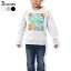 トレーナー キッズ 子供 長袖 ホワイト グレー ブラック デザイン 110 130 150 sweatshirt　trainer　白　黒　灰色　裏パイル　スウェット　スエット 005010 花　フラワー　イラスト