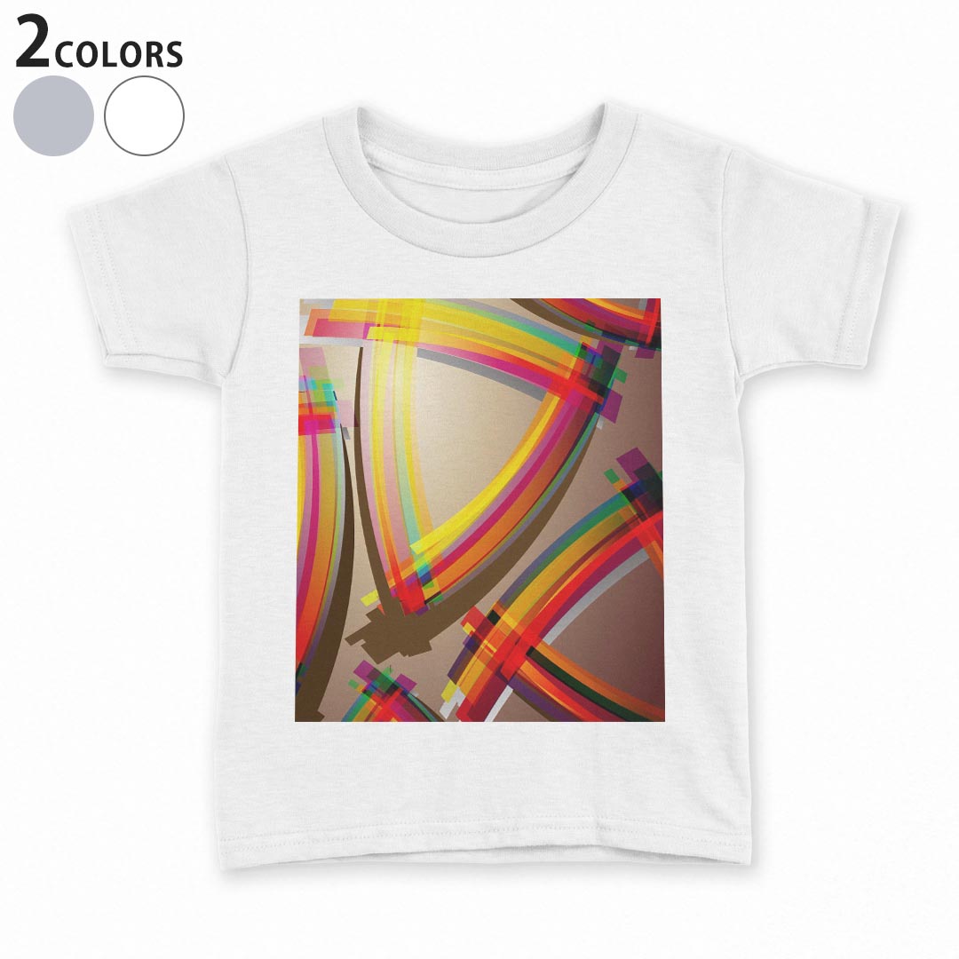 tシャツ キッズ 半袖 白地 デザイン 90 100 110 120 130 140 150 Tシャツ ティーシャツ T shirt 000498 カラフル　三角