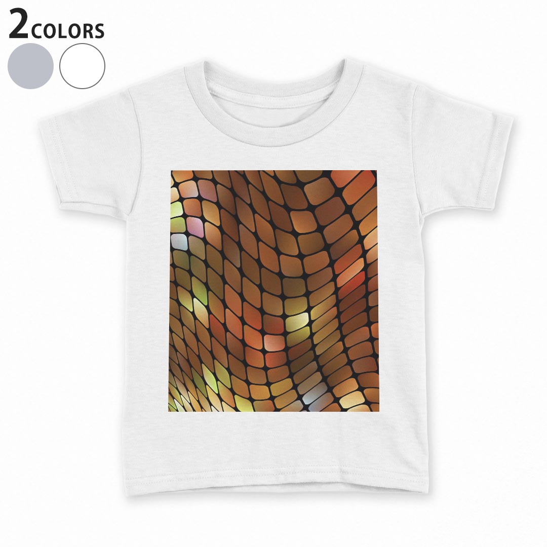 Other - tシャツ キッズ 半袖 白地 デザイン 90 100 110 120 130 140 150 Tシャツ ティーシャツ T shirt 000540 ウエーブ　四角