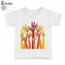 tシャツ キッズ 半袖 白地 デザイン 90 100 110 120 130 140 150 Tシャツ ティーシャツ T shirt 000903 スマイル 手(4)