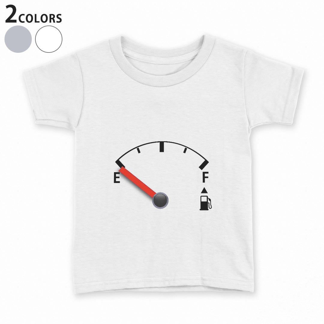 tシャツ キッズ 半袖 白地 デザイン 110 120 130 140 150 Tシャツ ティーシャツ T shirt 000912 ガソリンメーター　車