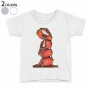 tシャツ キッズ 半袖 白地 デザイン 90 100 110 120 130 140 150 Tシャツ ティーシャツ T shirt 001061 チョコレート イチゴ
