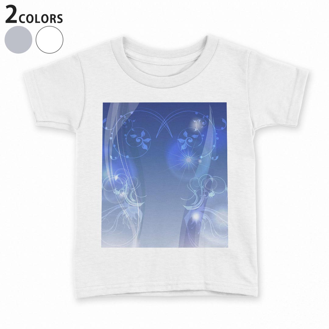 Other - tシャツ キッズ 半袖 白地 デザイン 90 100 110 120 130 140 150 Tシャツ ティーシャツ T shirt 001402 青　花