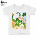 tシャツ キッズ 半袖 白地 デザイン 90 100 110 120 130 140 150 Tシャツ ティーシャツ T shirt 001643 花 イラスト(4)