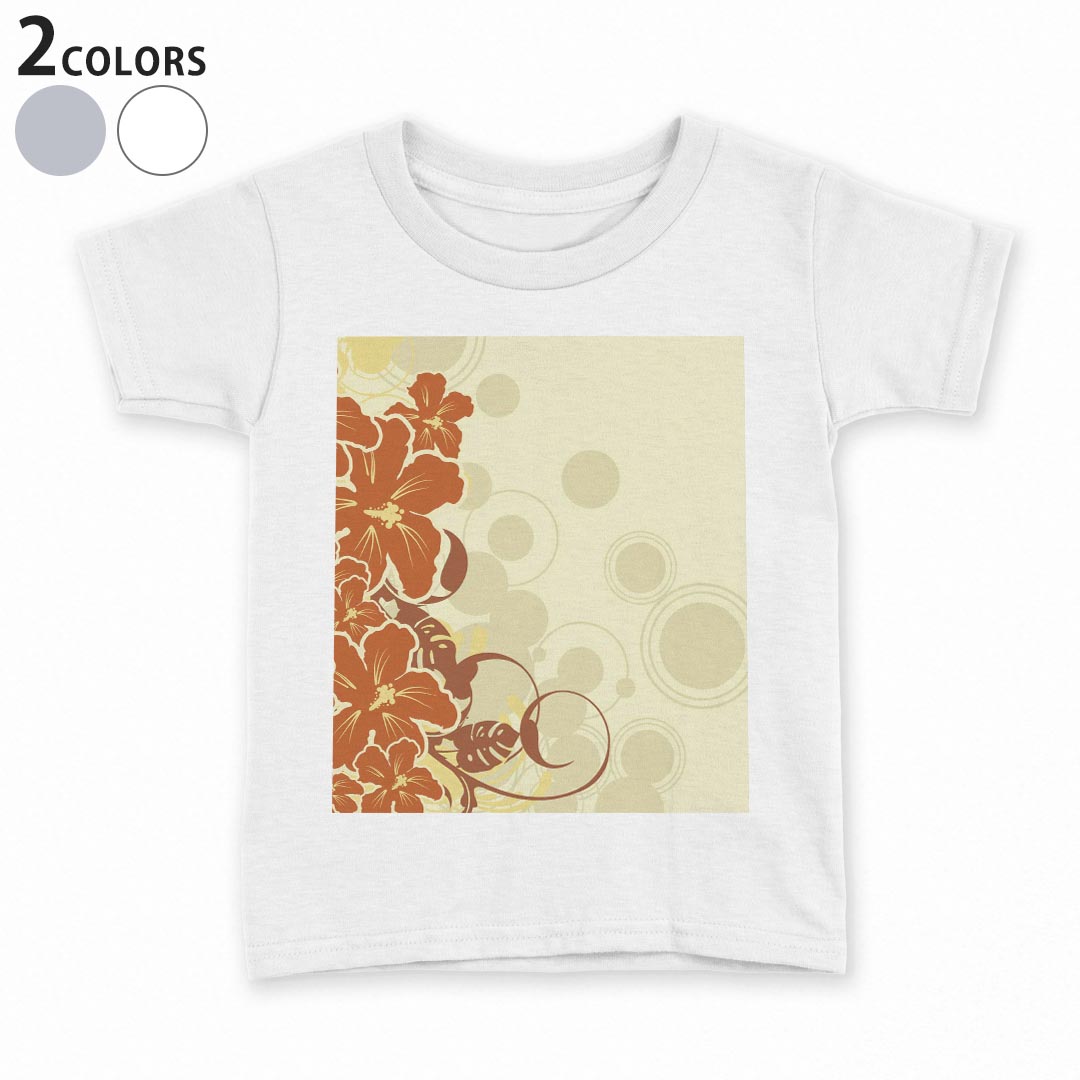 Other - tシャツ キッズ 半袖 白地 デザイン 90 100 110 120 130 140 150 Tシャツ ティーシャツ T shirt 001922 花　フラワー　オレンジ