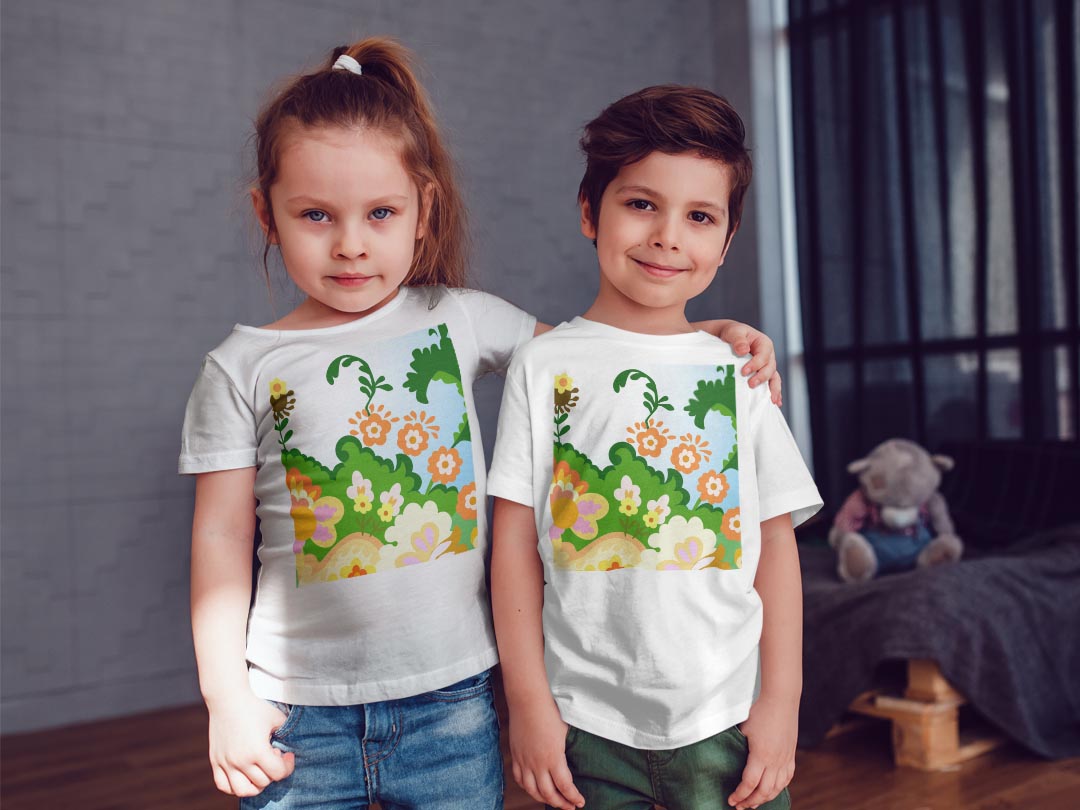 tシャツ キッズ 半袖 白地 デザイン 90 100 110 120 130 140 150 Tシャツ ティーシャツ T shirt 001643 花　イラスト 2