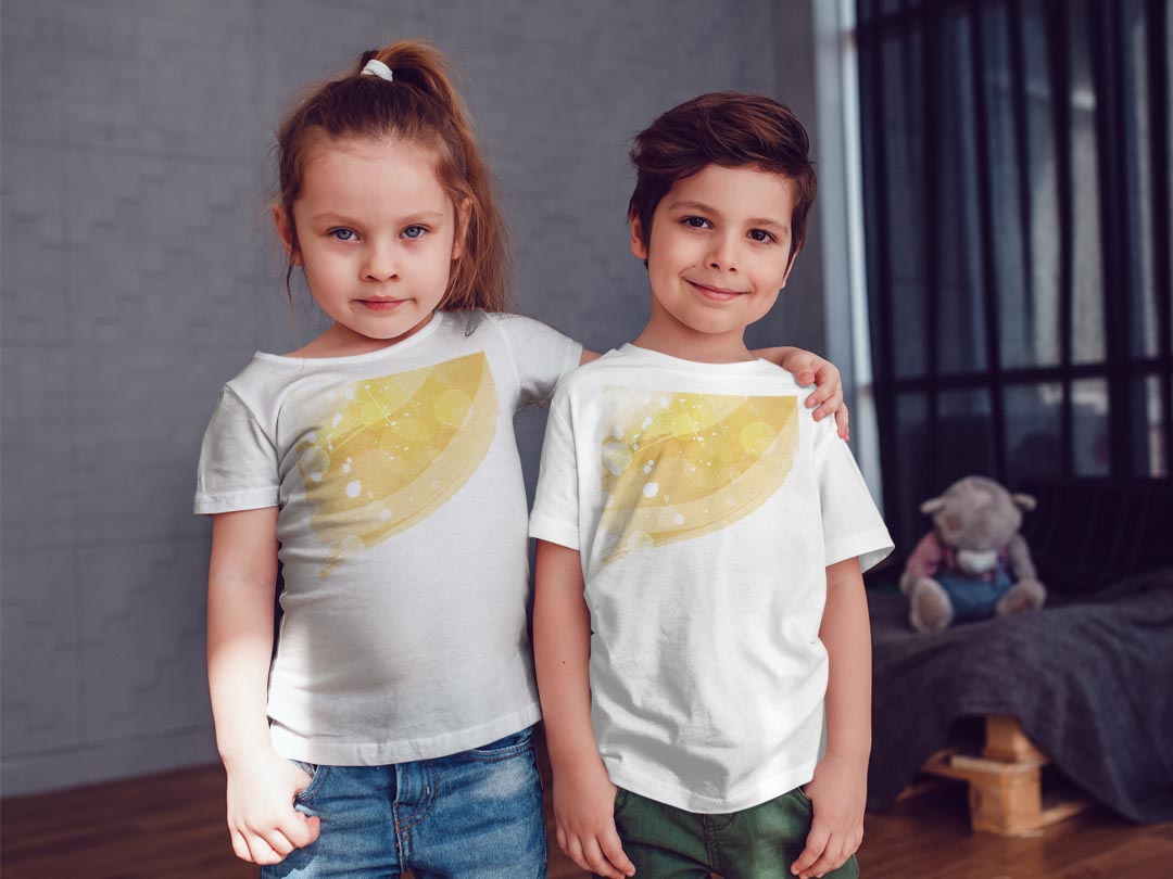 tシャツ キッズ 半袖 白地 デザイン 90 100 110 120 130 140 150 Tシャツ ティーシャツ T shirt 002141 シンプル　オレンジ