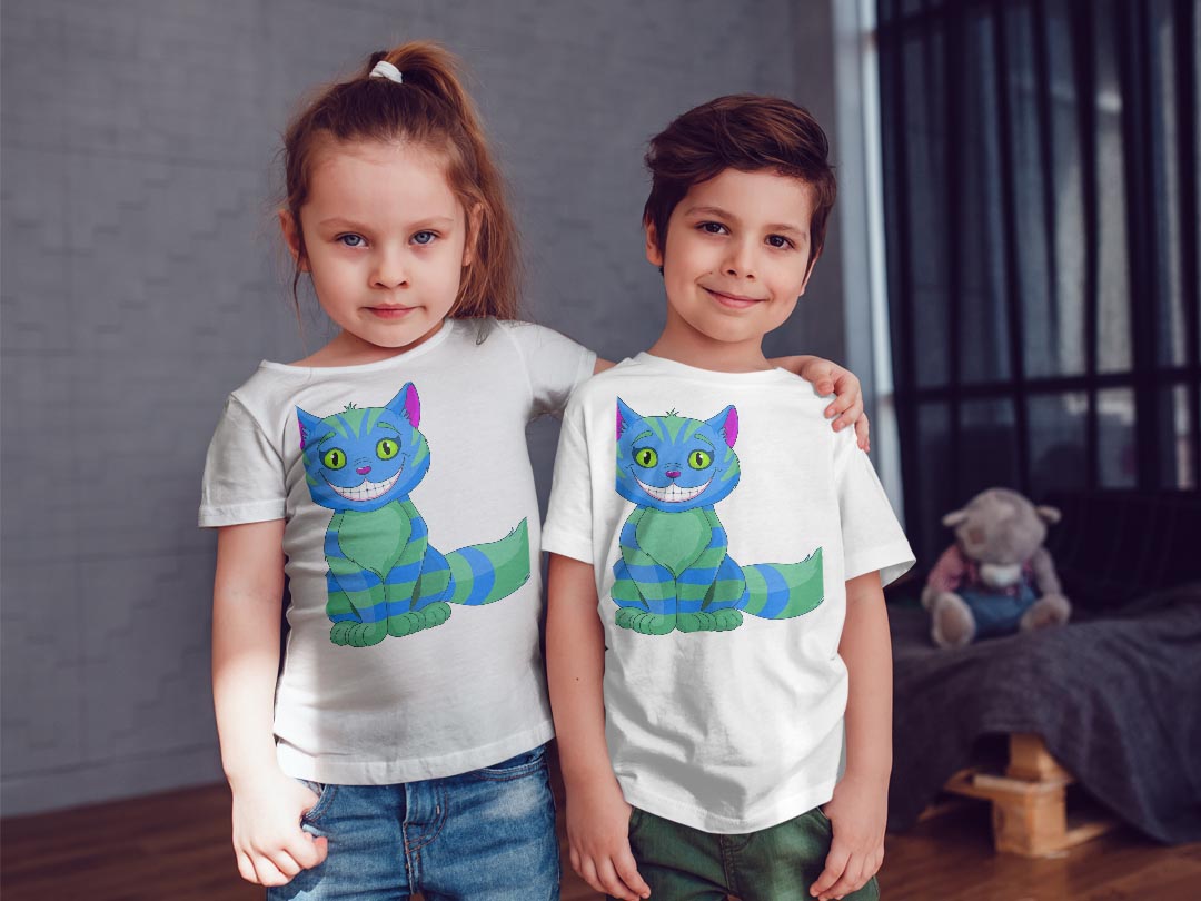 kabeコレのtシャツ キッズ 半袖 白地 デザイン 90 Tシャツ ティーシャツ T shirt 009369 猫　キャラクター　動物｜アングル2