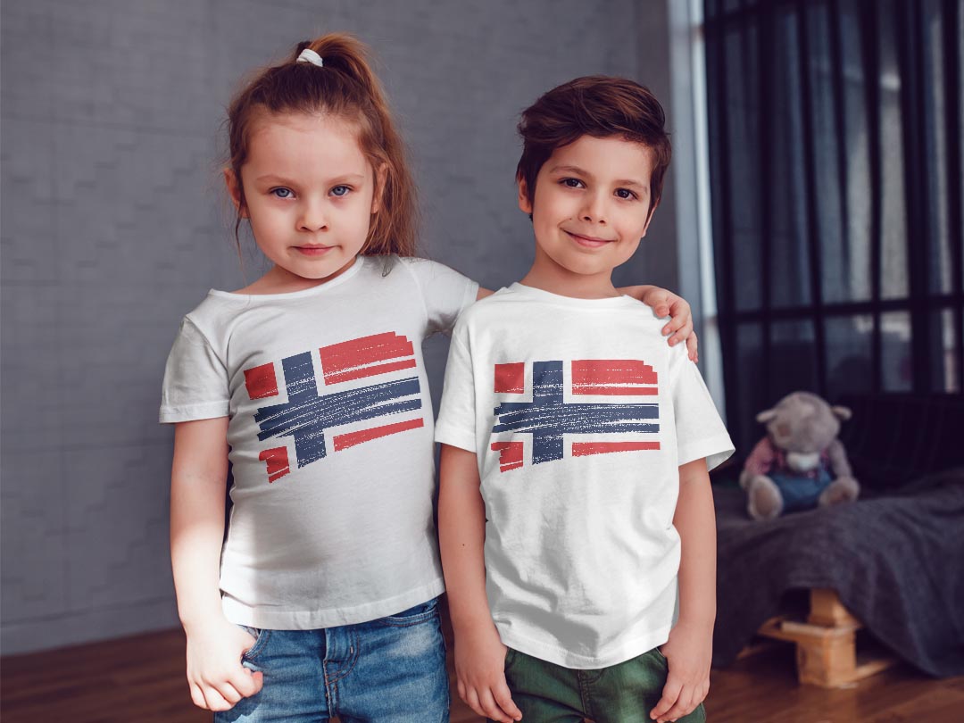 tシャツ キッズ 半袖 白地 デザイン 130 サイズ Tシャツ ティーシャツ T shirt 018528 norway ノルウェー