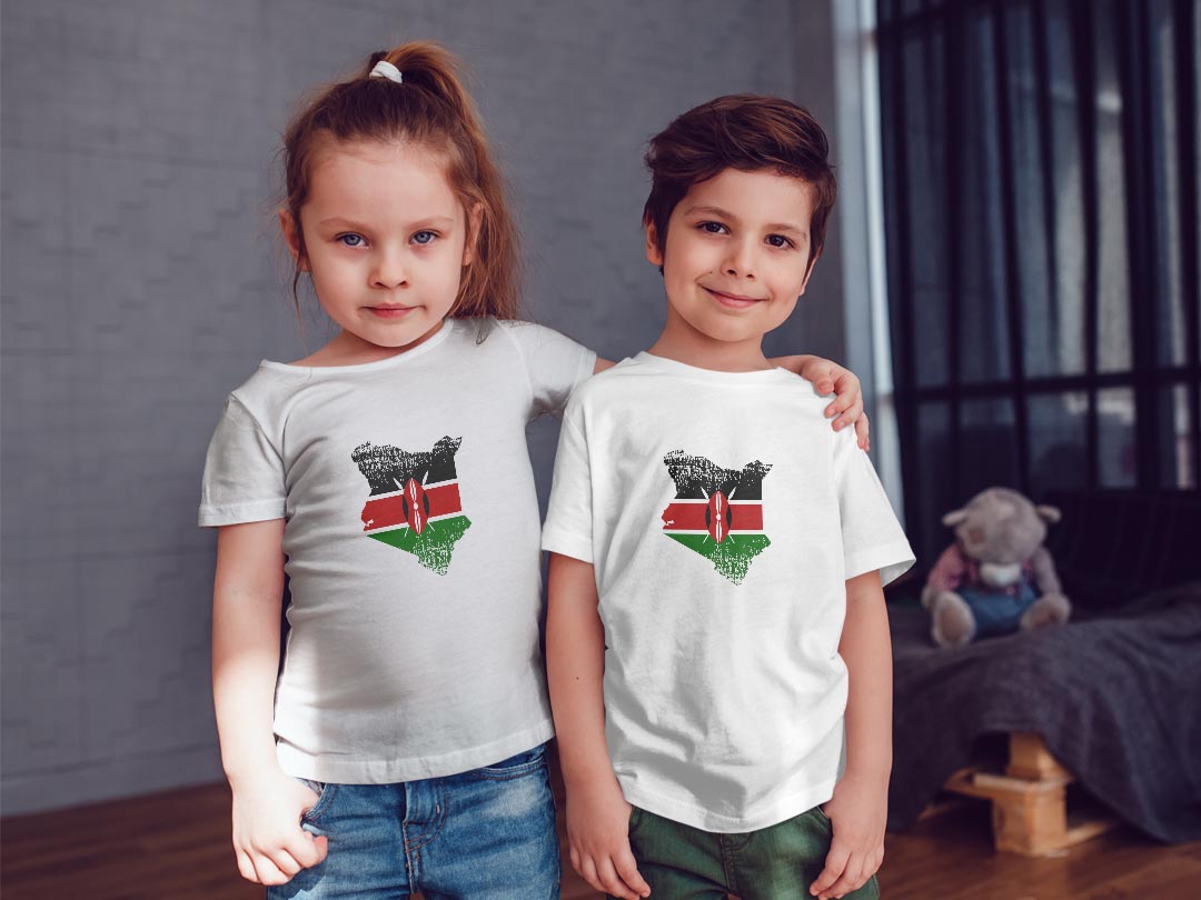 tシャツ キッズ 半袖 白地 デザイン 130 サイズ Tシャツ ティーシャツ T shirt 018862 kenya ケニア