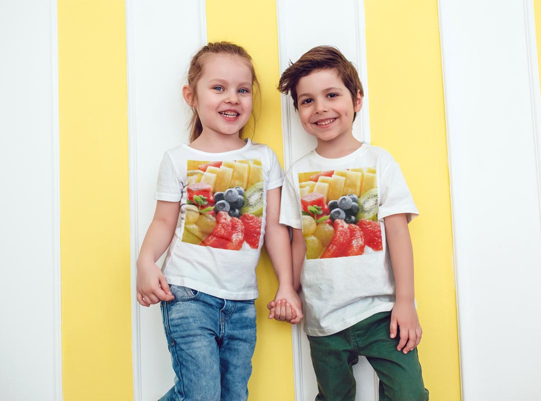 tシャツ キッズ 半袖 白地 デザイン 90 Tシャツ ティーシャツ T shirt 002657 果物　写真
