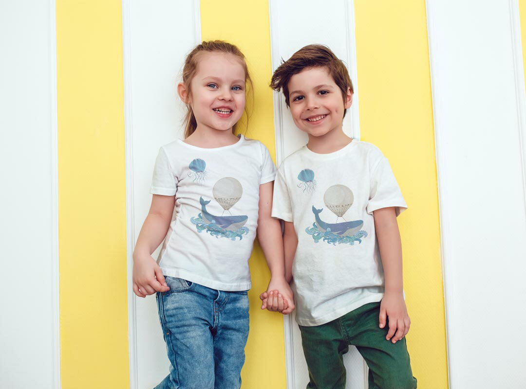 tシャツ キッズ 半袖 白地 デザイン 160 サイズ Tシャツ ティーシャツ T shirt 032256 鯨