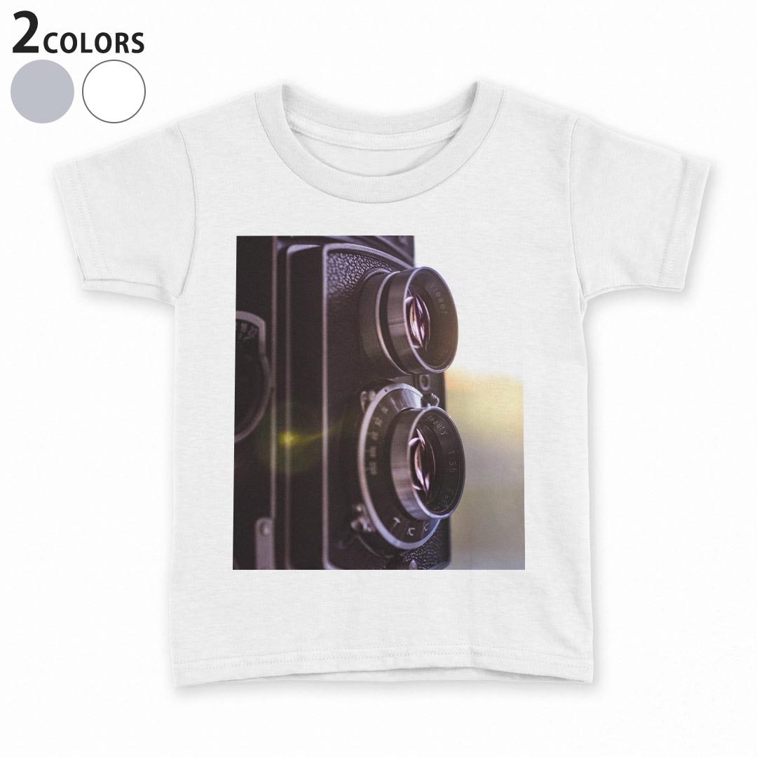 tシャツ キッズ 半袖 白地 子供服 tシャツ デザイン 90 100 110 120 130 140 150 Tシャツ ティーシャツ T shirt 023063 カメラ　写真　レンズ
