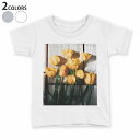tシャツ キッズ 半袖 白地 子供服 tシャツ デザイン 90 100 110 120 130 140 150 Tシャツ ティーシャツ T shirt 023918 花 フラワー チューリップ