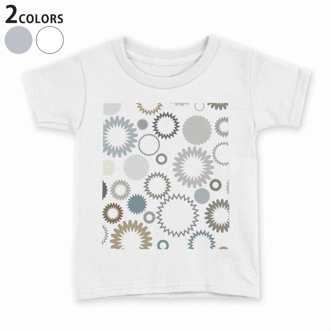 tシャツ キッズ 半袖 白地 デザイン 90 100 110 120 130 140 150 Tシャツ ティーシャツ T shirt 004010 模様 白 グレー
