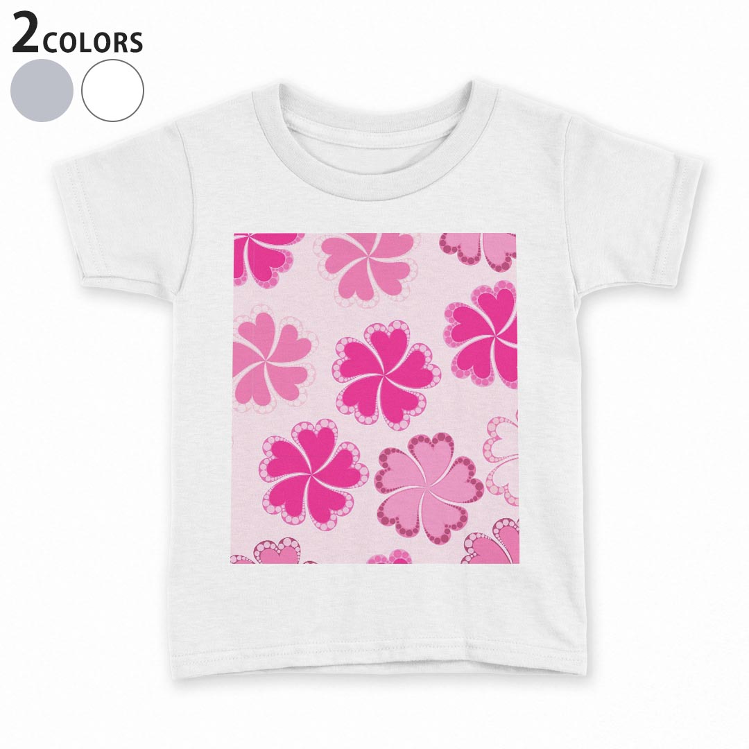 tシャツ キッズ 半袖 白地 デザイン 110 120 130 140 150 Tシャツ ティーシャツ T shirt 004025 花　ピンク　フラワー