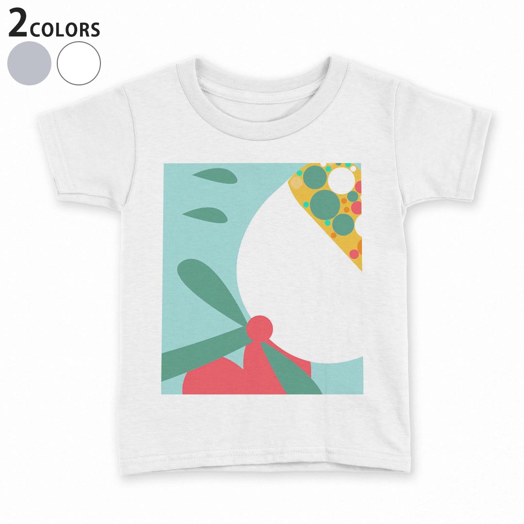 tシャツ キッズ 半袖 白地 デザイン 90 100 110 120 130 140 150 Tシャツ ティーシャツ T shirt 004053 ハート　花　ポップ