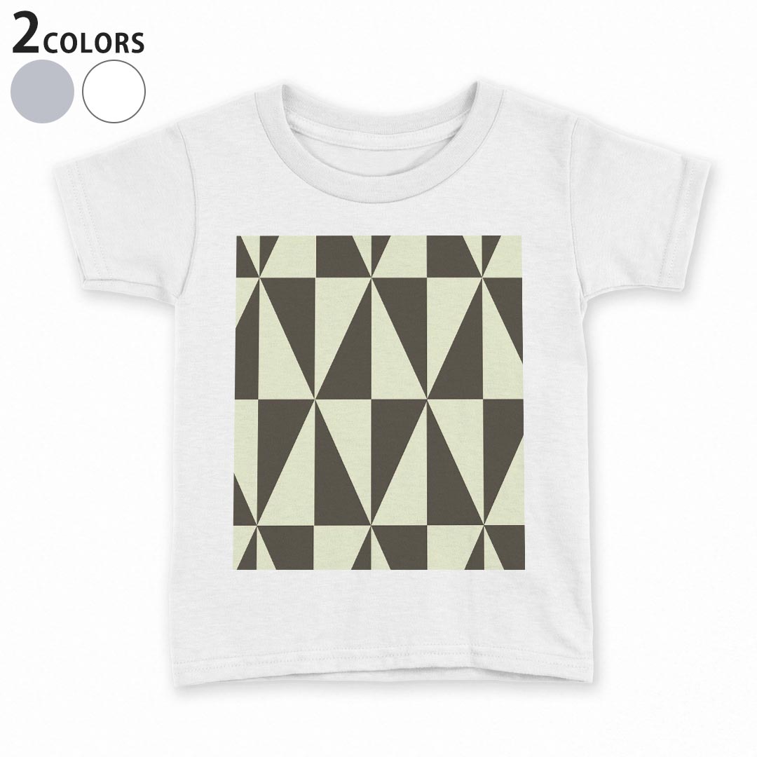 tシャツ キッズ 半袖 白地 デザイン 90 100 110 120 130 140 150 Tシャツ ティーシャツ T shirt 004079 模様　白　ブラウン