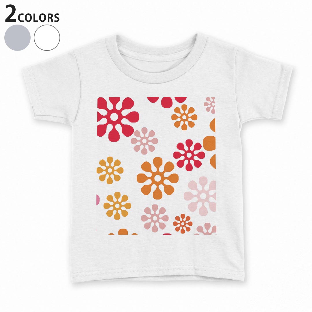 Other - tシャツ キッズ 半袖 白地 デザイン 90 100 110 120 130 140 150 Tシャツ ティーシャツ T shirt 004166 花　フラワー　赤