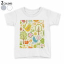 tシャツ キッズ 半袖 白地 デザイン 90 100 110 120 130 140 150 Tシャツ ティーシャツ T shirt 004211 花 鳥 イラスト(4)