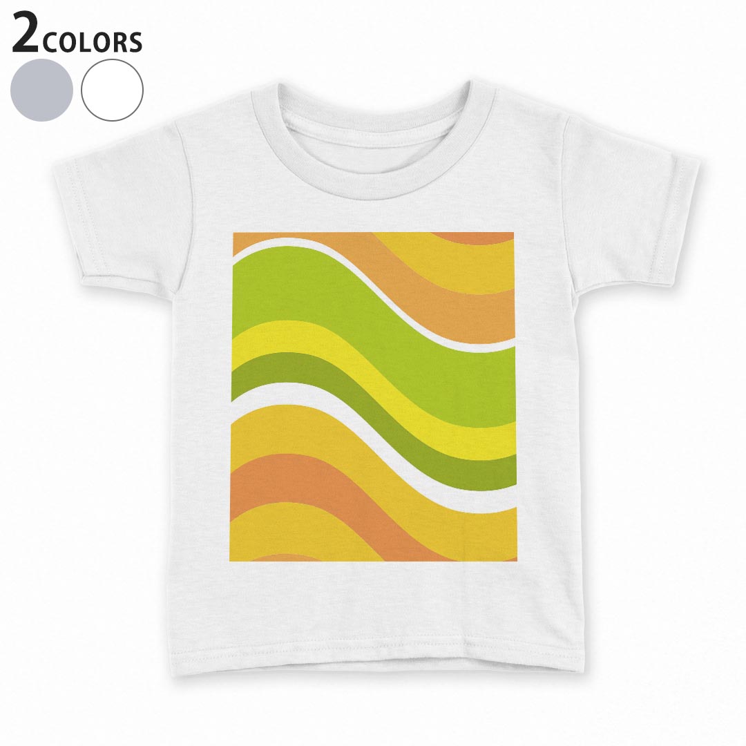 PORTER - tシャツ キッズ 半袖 白地 デザイン 90 100 110 120 130 140 150 Tシャツ ティーシャツ T shirt 004349 ボーダー　模様　オレンジ