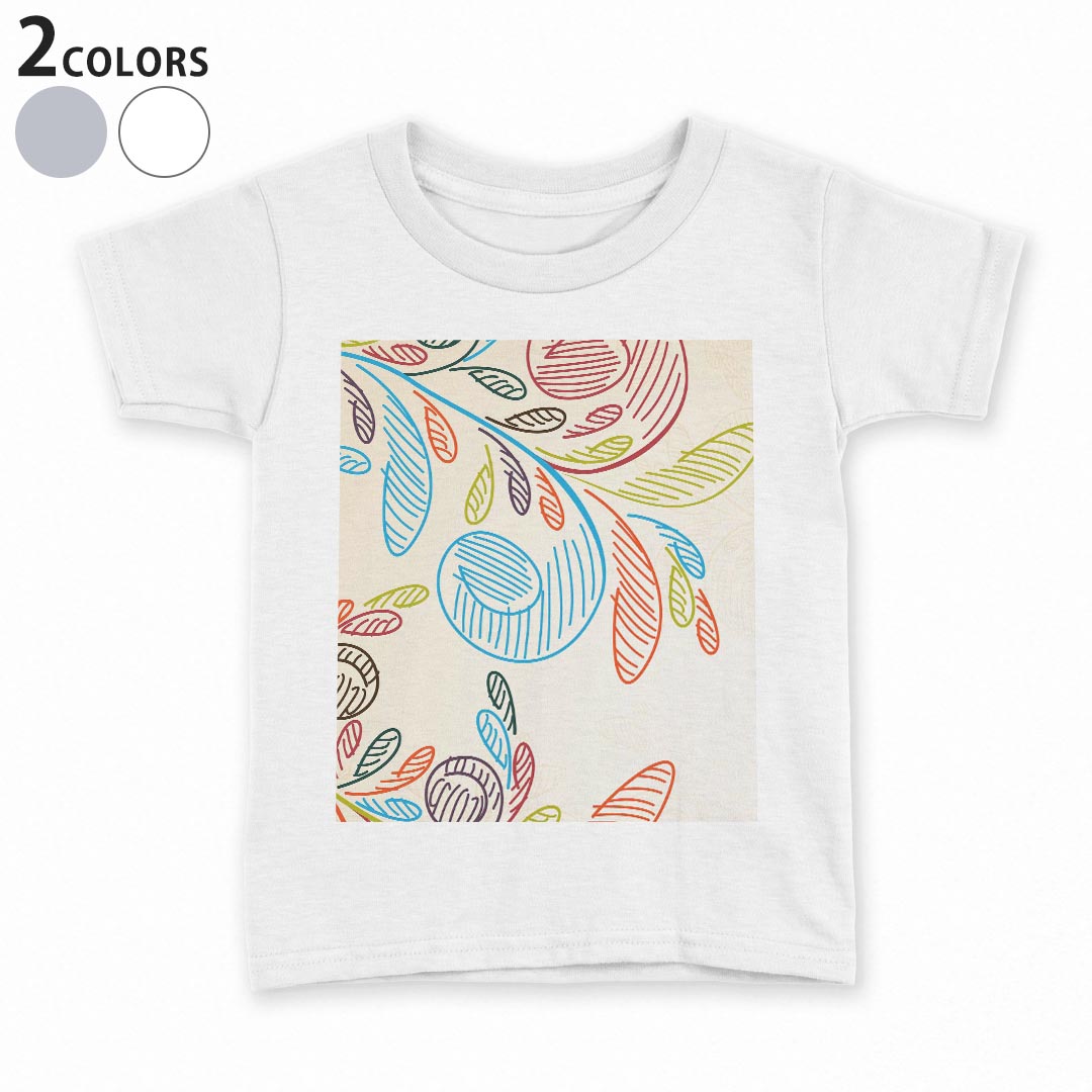 tシャツ キッズ 半袖 白地 デザイン 90 100 110 120 130 140 150 Tシャツ ティーシャツ T shirt 004488 花 シンプル カラフル