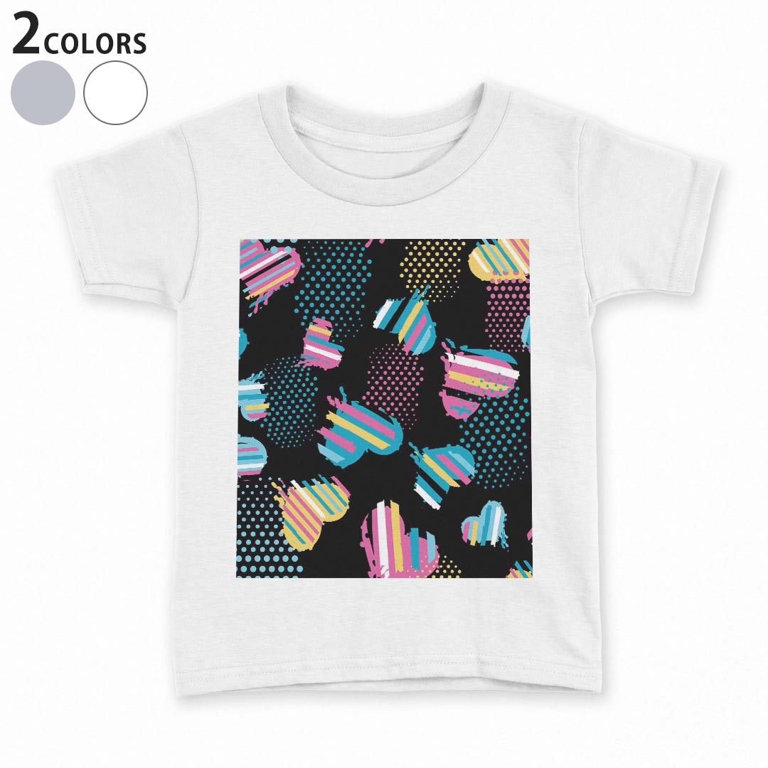 Rakuten - tシャツ キッズ 半袖 白地 デザイン 90 100 110 120 130 140 150 Tシャツ ティーシャツ T shirt 004653 ハート　カラフル