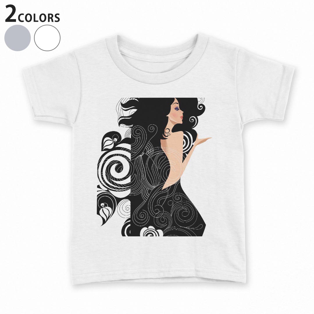 tシャツ キッズ 半袖 白地 デザイン 90 100 110 120 130 140 150 Tシャツ ティーシャツ T shirt 004875 黒　白　イラスト