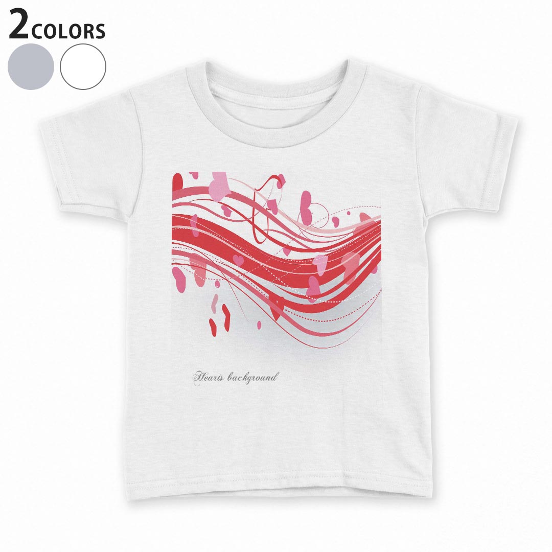 乐天商城 - tシャツ キッズ 半袖 白地 デザイン 90 100 110 120 130 140 150 Tシャツ ティーシャツ T shirt 005037 ハート　赤　シンプル