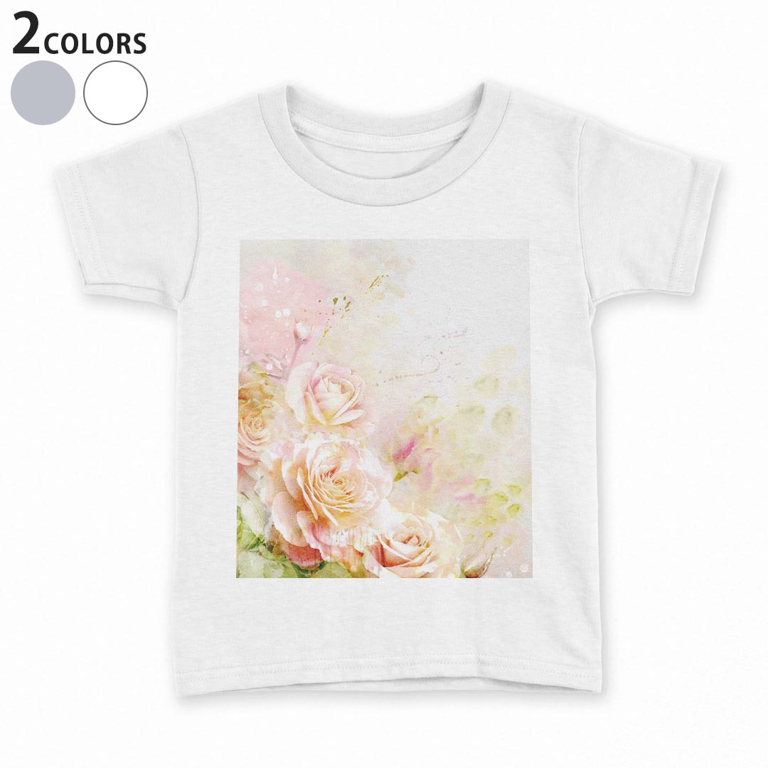 T-Shirts （Short Sleeve） - tシャツ キッズ 半袖 白地 デザイン 90 100 110 120 130 140 150 Tシャツ ティーシャツ T shirt 005340 花　フラワー　色彩