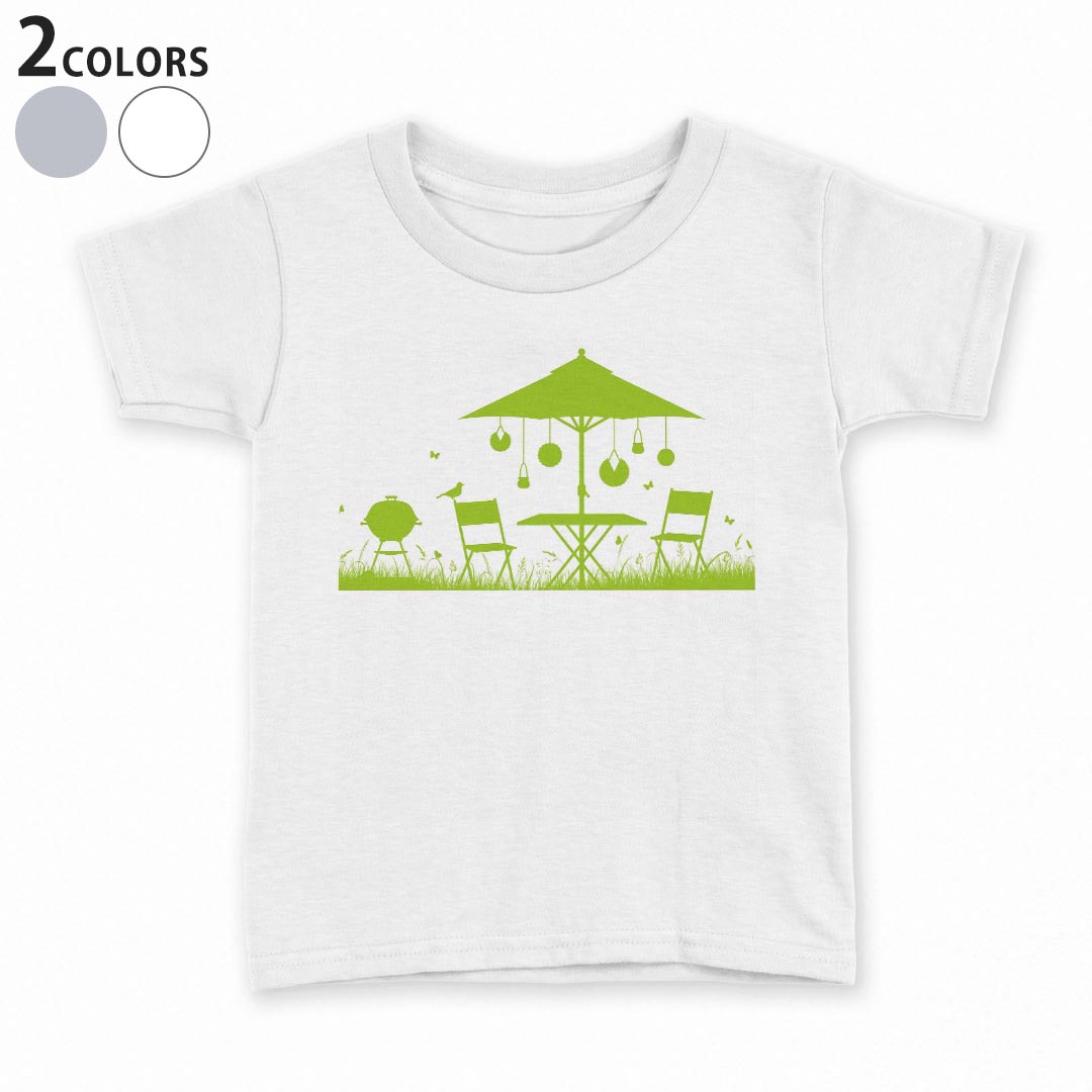 T-Shirts （Half Sleeves） - tシャツ キッズ 半袖 白地 デザイン 90 100 110 120 130 140 150 Tシャツ ティーシャツ T shirt 005379 シンプル　緑　鳥
