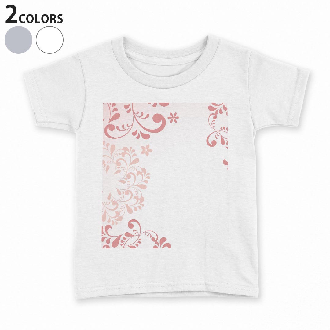 T恤（短袖） - tシャツ キッズ 半袖 白地 デザイン 90 100 110 120 130 140 150 Tシャツ ティーシャツ T shirt 005655 花　フラワー　ピンク