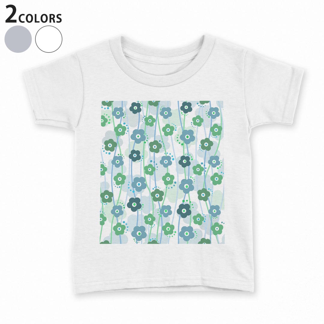 tシャツ キッズ 半袖 白地 デザイン 90 100 110 120 130 140 150 Tシャツ ティーシャツ T shirt 005693 花　フラワー　模様