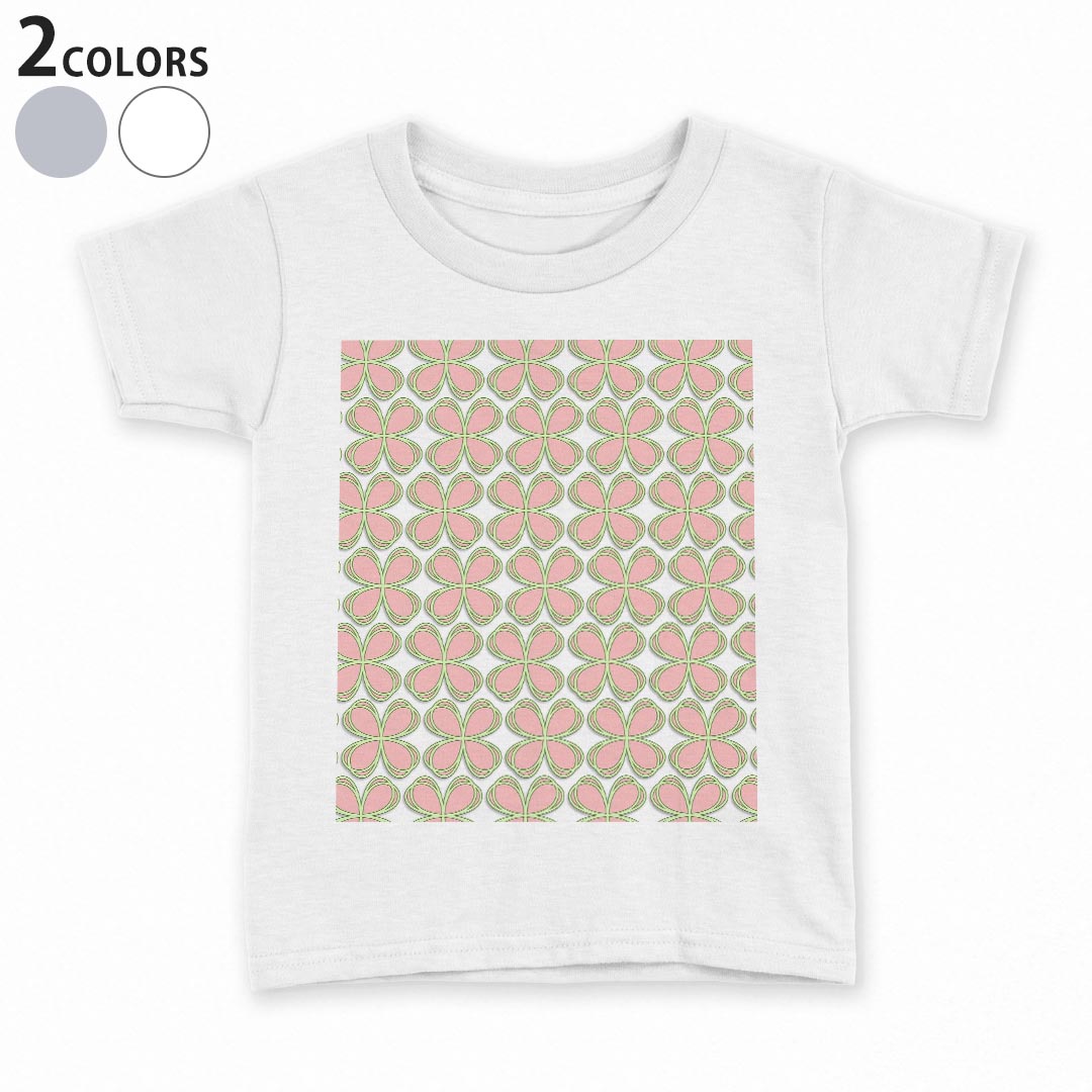 tシャツ キッズ 半袖 白地 デザイン 90 100 110 120 130 140 150 Tシャツ ティーシャツ T shirt 005744 クローバー 四つ葉 模様