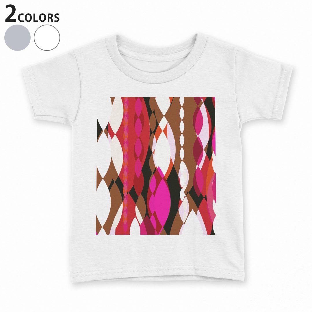 tシャツ キッズ 半袖 白地 デザイン 90 100 110 120 130 140 150 Tシャツ ティーシャツ T shirt 006077 赤　レッド　模様