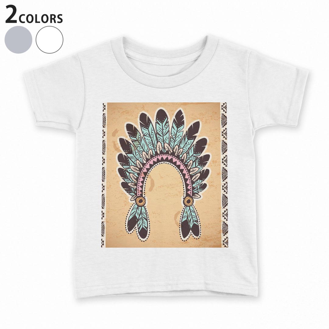 tシャツ キッズ 半袖 白地 デザイン 110 120 130 140 150 Tシャツ ティーシャツ T shirt 006300 羽根　イラスト