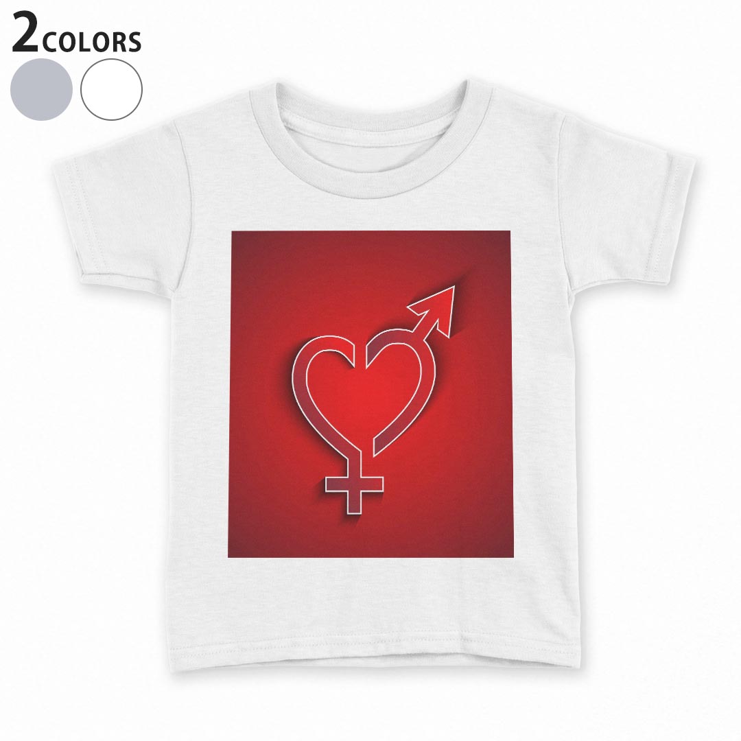 T-Shirts （Short Sleeve） - tシャツ キッズ 半袖 白地 デザイン 90 100 110 120 130 140 150 Tシャツ ティーシャツ T shirt 006365 ハート　性別