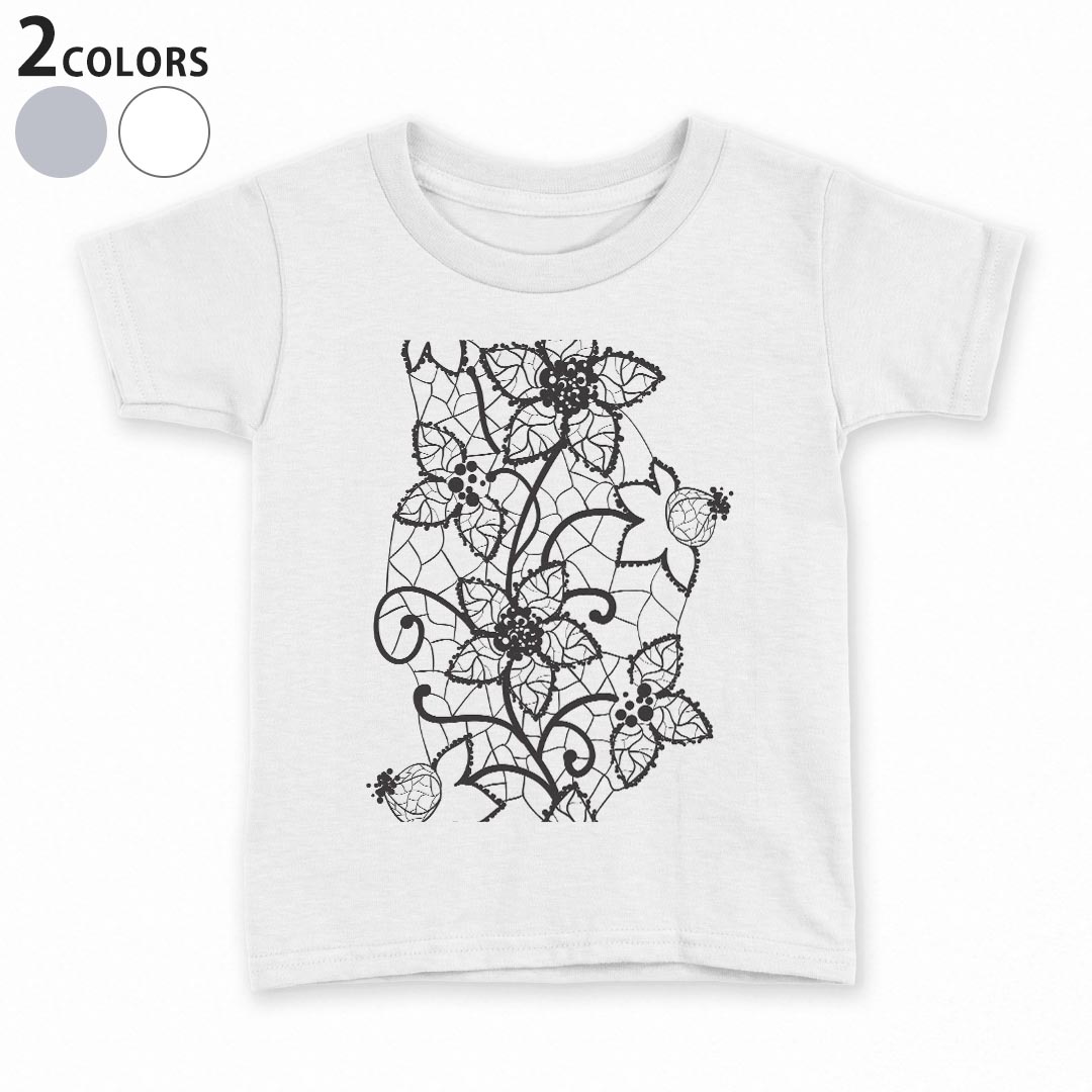 tシャツ キッズ 半袖 白地 デザイン 90 100 110 120 130 140 150 Tシャツ ティーシャツ T shirt 006474 花　フラワー