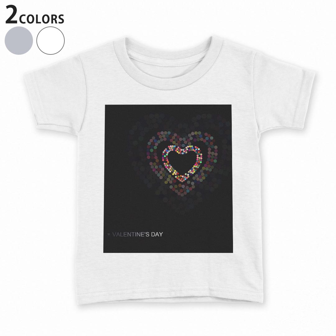 tシャツ キッズ 半袖 白地 デザイン 90 100 110 120 130 140 150 Tシャツ ティーシャツ T shirt 006655 ハート　カラフル