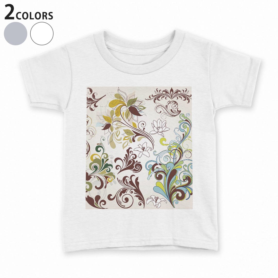 tシャツ キッズ 半袖 白地 デザイン 90 100 110 120 130 140 150 Tシャツ ティーシャツ T shirt 006681 花 フラワー