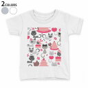 tシャツ キッズ 半袖 白地 デザイン 90 100 110 120 130 140 150 Tシャツ ティーシャツ T shirt 006791 ネコ 動物 ハート(4)