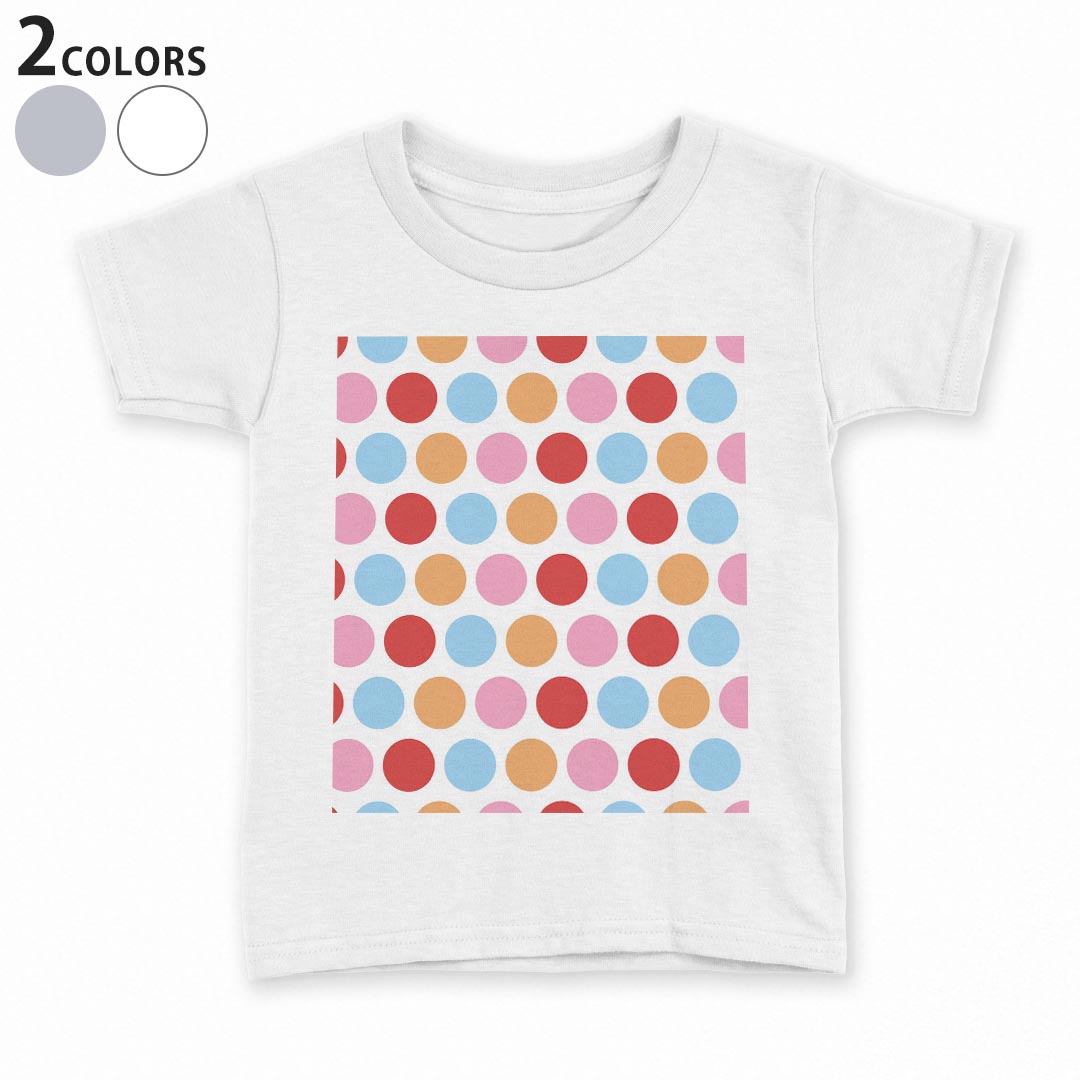 tシャツ キッズ 半袖 白地 デザイン 110 120 130 140 150 Tシャツ ティーシャツ T shirt 007079 水玉　模様