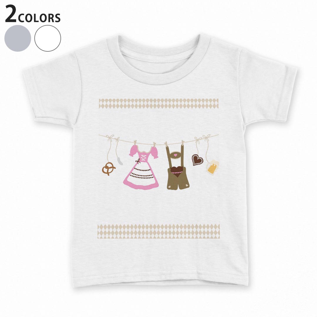 乐天商城 - tシャツ キッズ 半袖 白地 デザイン 90 100 110 120 130 140 150 Tシャツ ティーシャツ T shirt 007332 イラスト　服　洗濯　ピンク