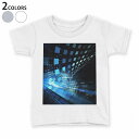tシャツ キッズ 半袖 白地 デザイン 90 100 110 120 130 140 150 Tシャツ ティーシャツ T shirt 007508 青 ブルー 黒 ブラック(4)