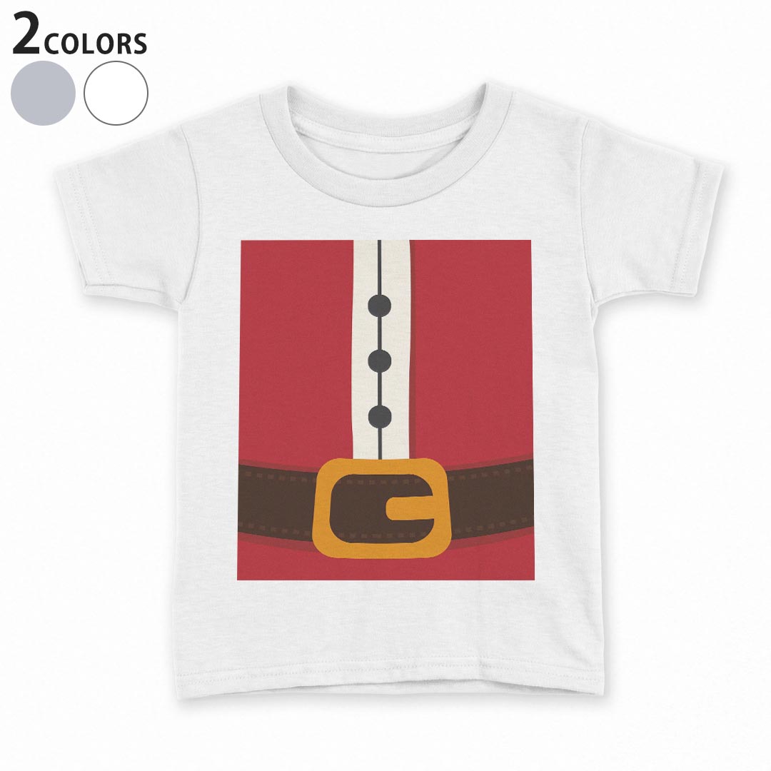 tシャツ キッズ 半袖 白地 デザイン 90 100 110 120 130 140 150 Tシャツ ティーシャツ T shirt 008628 サンタ 服 赤 レッド