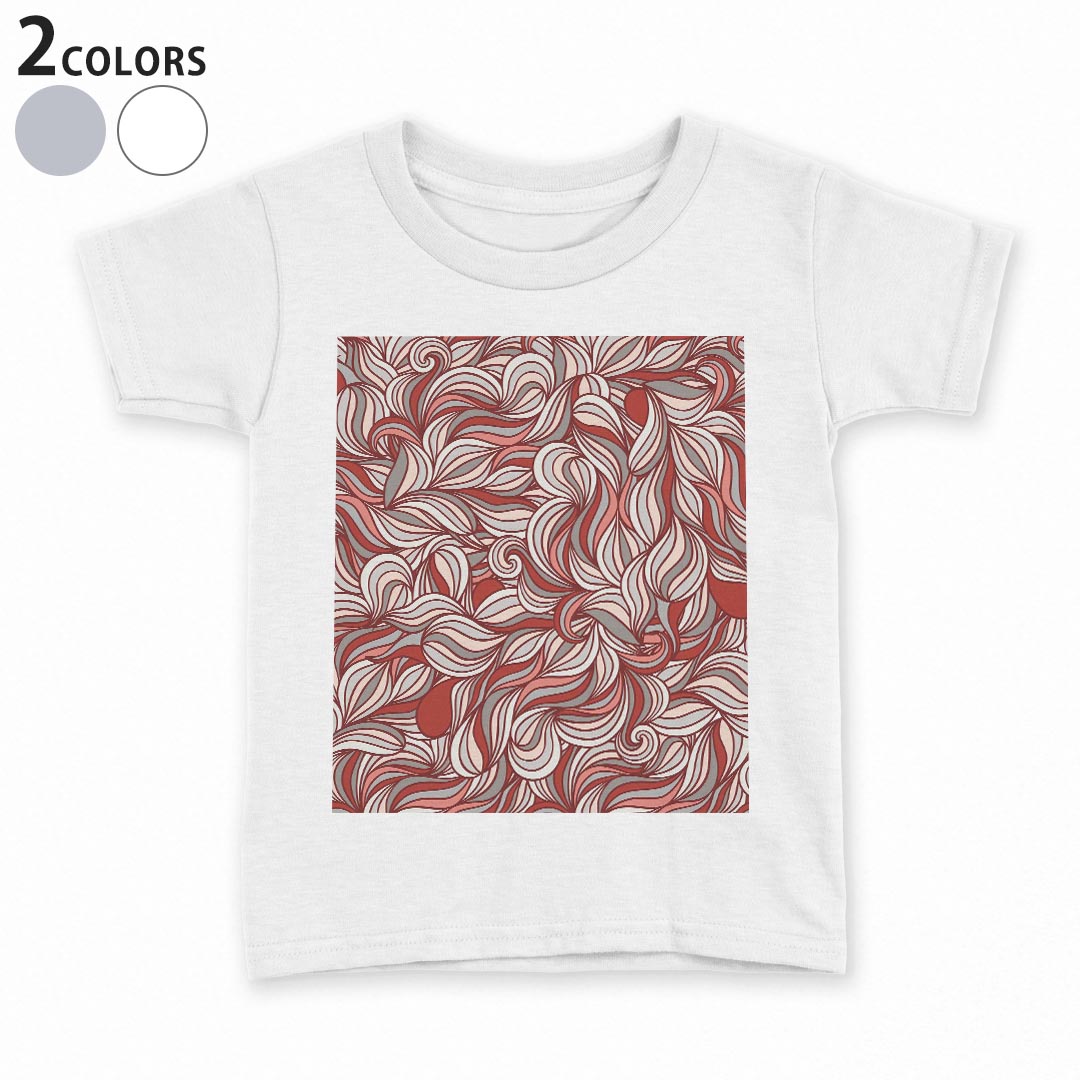 T-Shirts （Short Sleeve） - tシャツ キッズ 半袖 白地 デザイン 90 100 110 120 130 140 150 Tシャツ ティーシャツ T shirt 008745 模様　赤　レッド