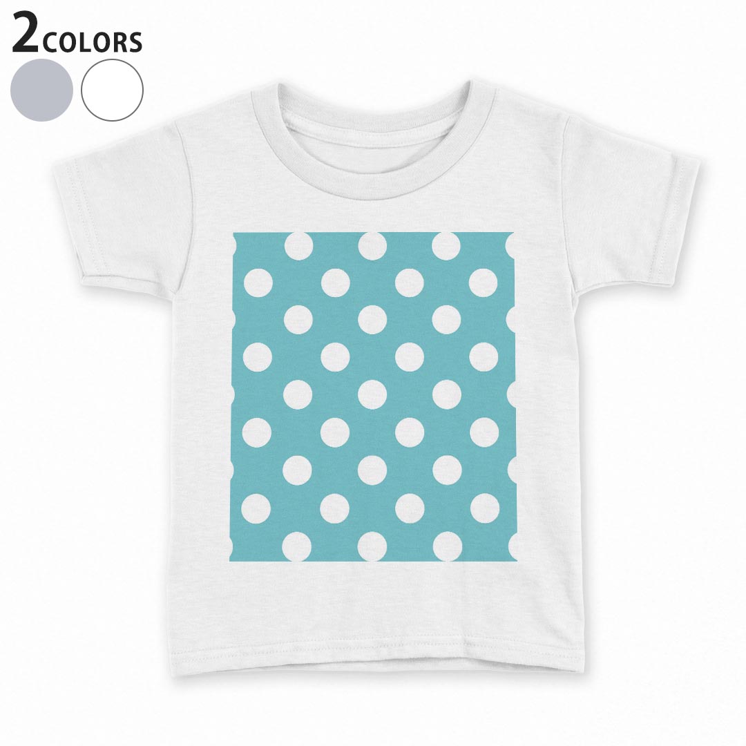 tシャツ キッズ 半袖 白地 デザイン 90 100 110 120 130 140 150 Tシャツ ティーシャツ T shirt 009081 シンプル 水玉 ドット 青