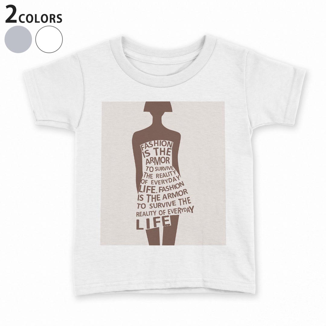 T-Shirts （Short Sleeve） - tシャツ キッズ 半袖 白地 デザイン 90 100 110 120 130 140 150 Tシャツ ティーシャツ T shirt 009383 人物　英語　モノクロ