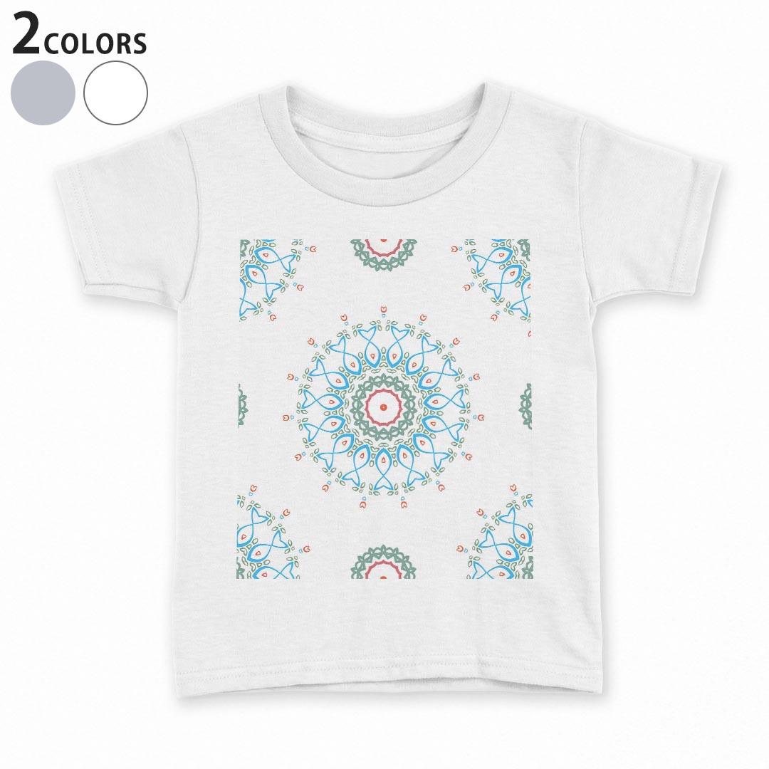 Other - tシャツ キッズ 半袖 白地 デザイン 90 100 110 120 130 140 150 Tシャツ ティーシャツ T shirt 010092 アジアン　模様　青